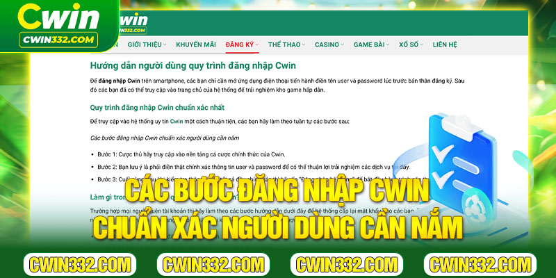 Các bước đăng nhập Cwin chuẩn xác người dùng cần nắm