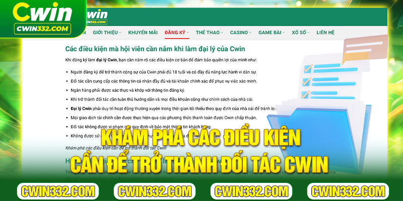 Khám phá các điều kiện cần để trở thành đối tác Cwin